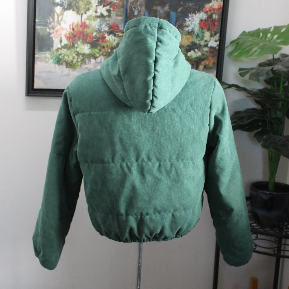 Shein Women's Green Zippered Coat Jacket - Size Medium View 4